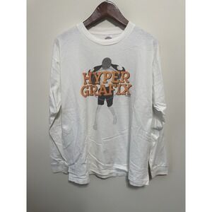 Vintage Hypercolor Shirt Adult Large White Hyper Grafix Single Stitch USA Made